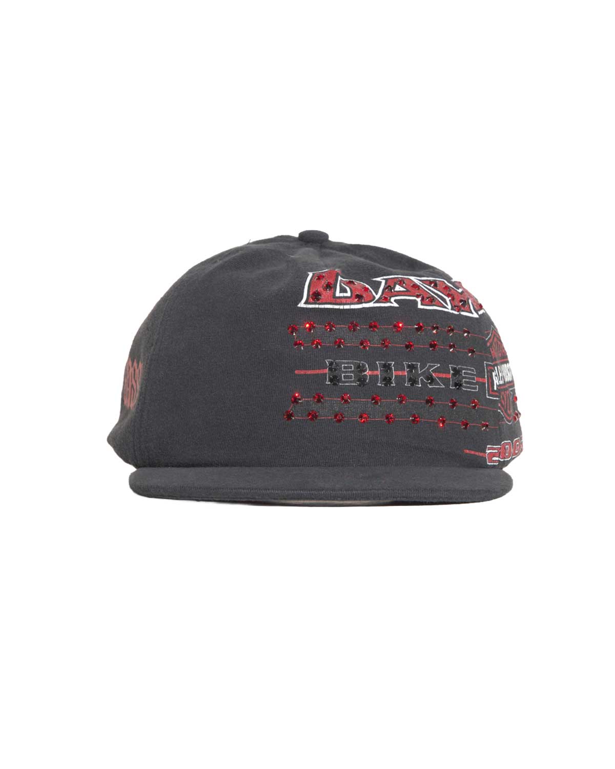 Bossi Vintage Rhinestone Snapback Hat Black/Red