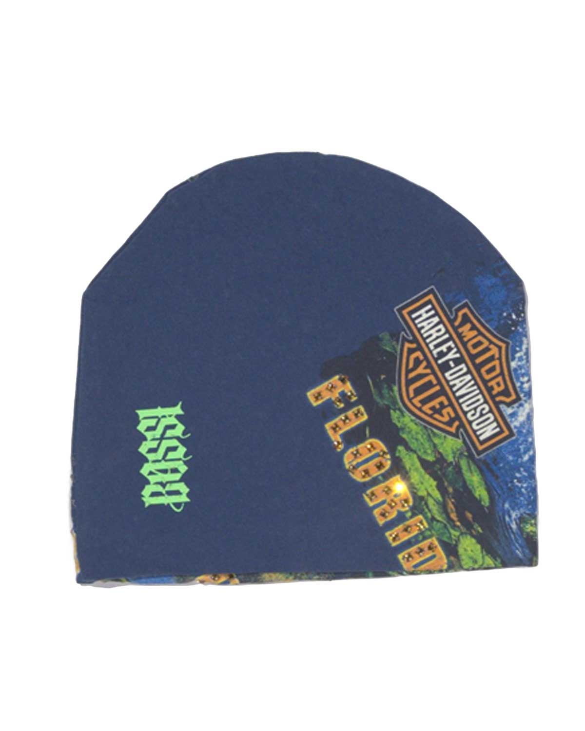 Bossi Vintage Rhinestone Beanie Blue/Green