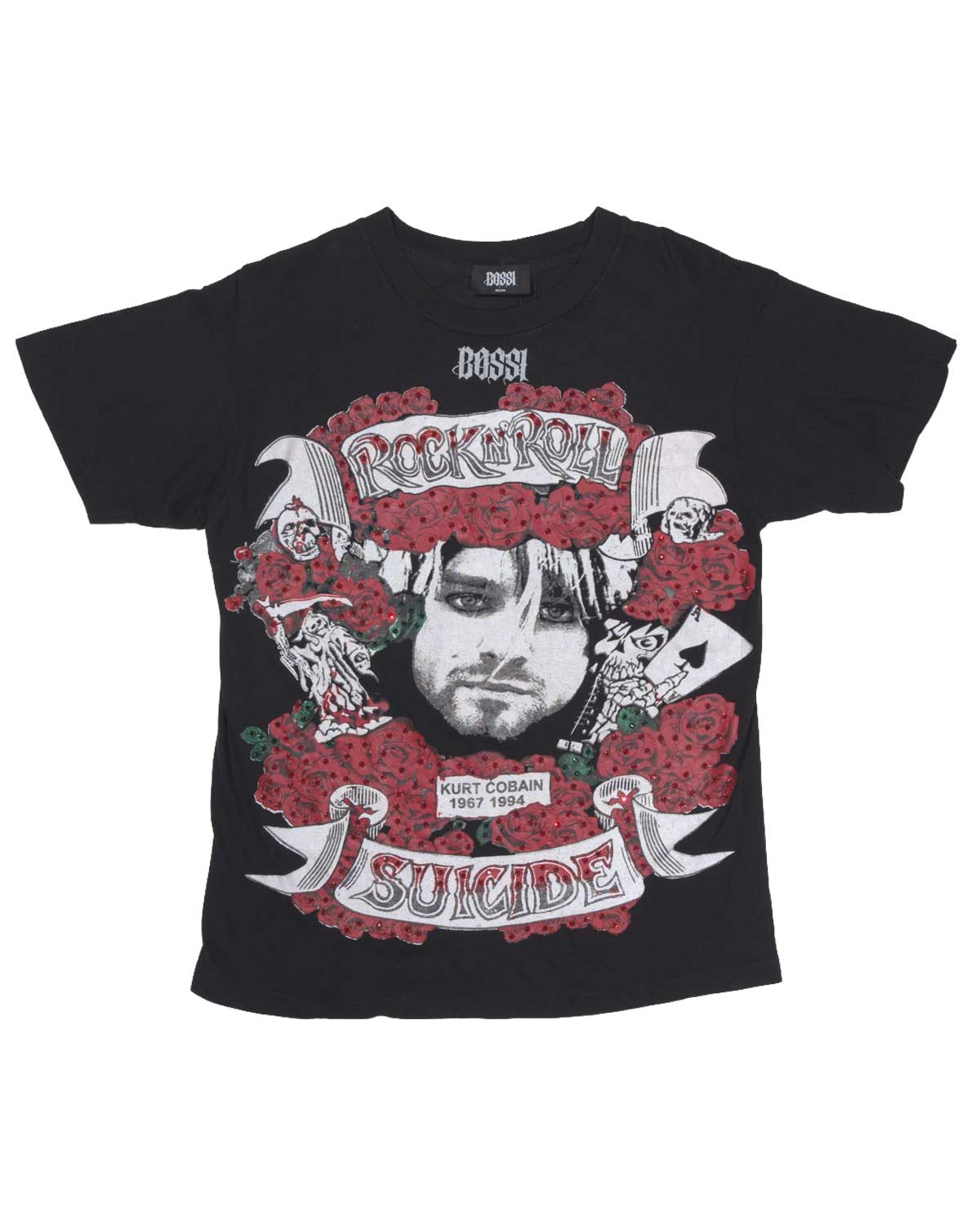 Bossi Vintage Rhinestone Tee Black