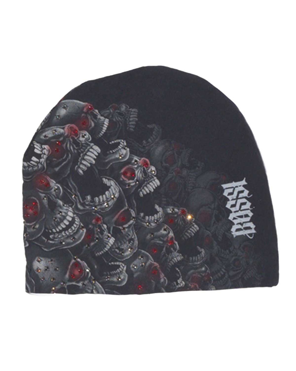 Bossi Vintage Rhinestone Beanie Black/Red