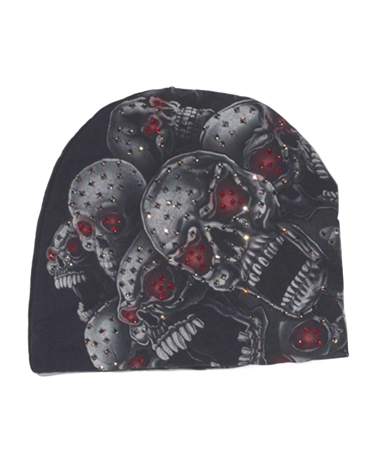 Bossi Vintage Rhinestone Beanie Black/Red