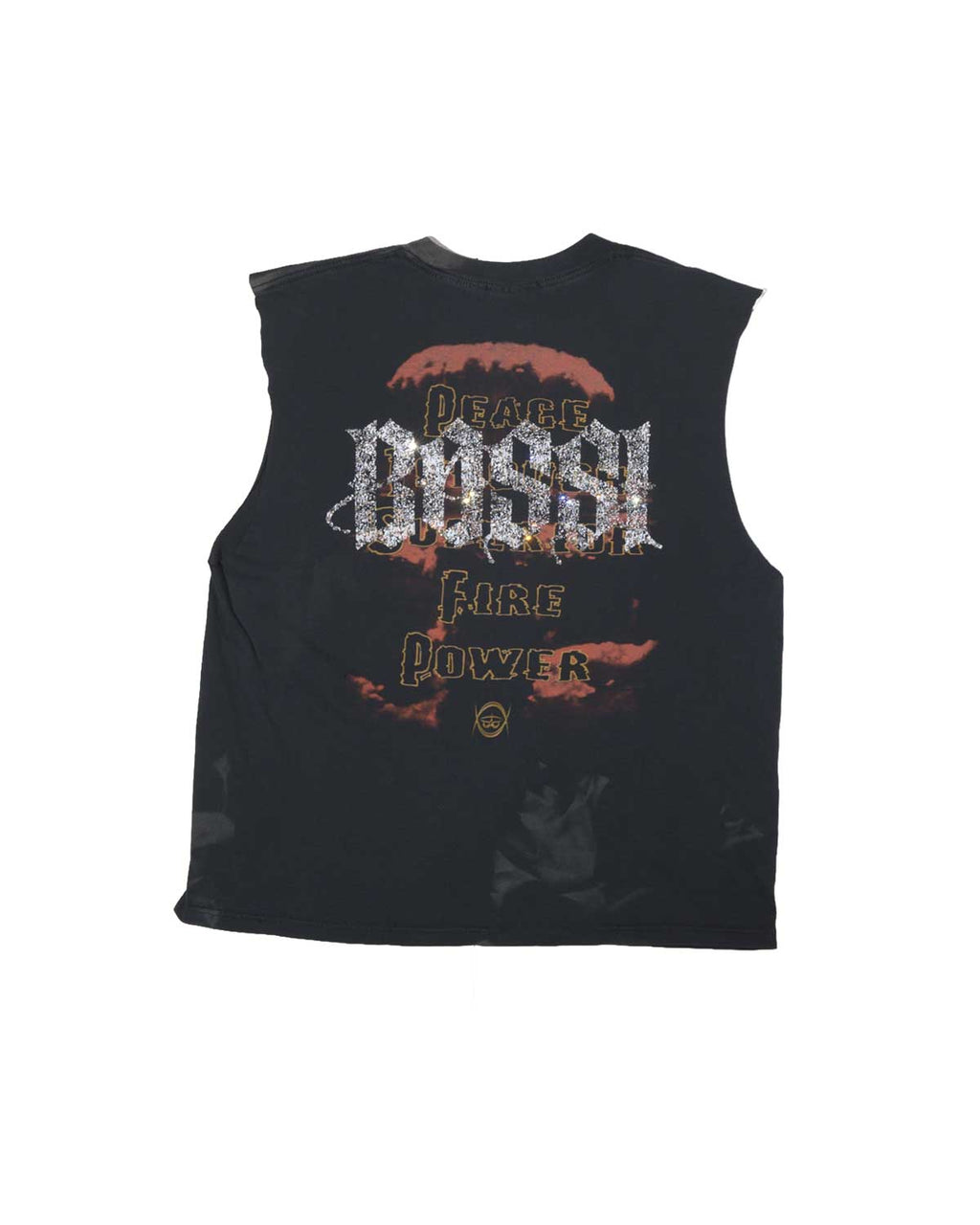 Bossi Vintage Rhinestone Sleeveless Tee Black