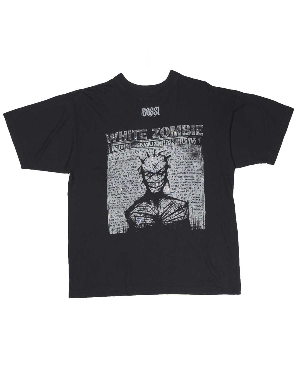 Bossi Vintage Rhinestone Tee Black 