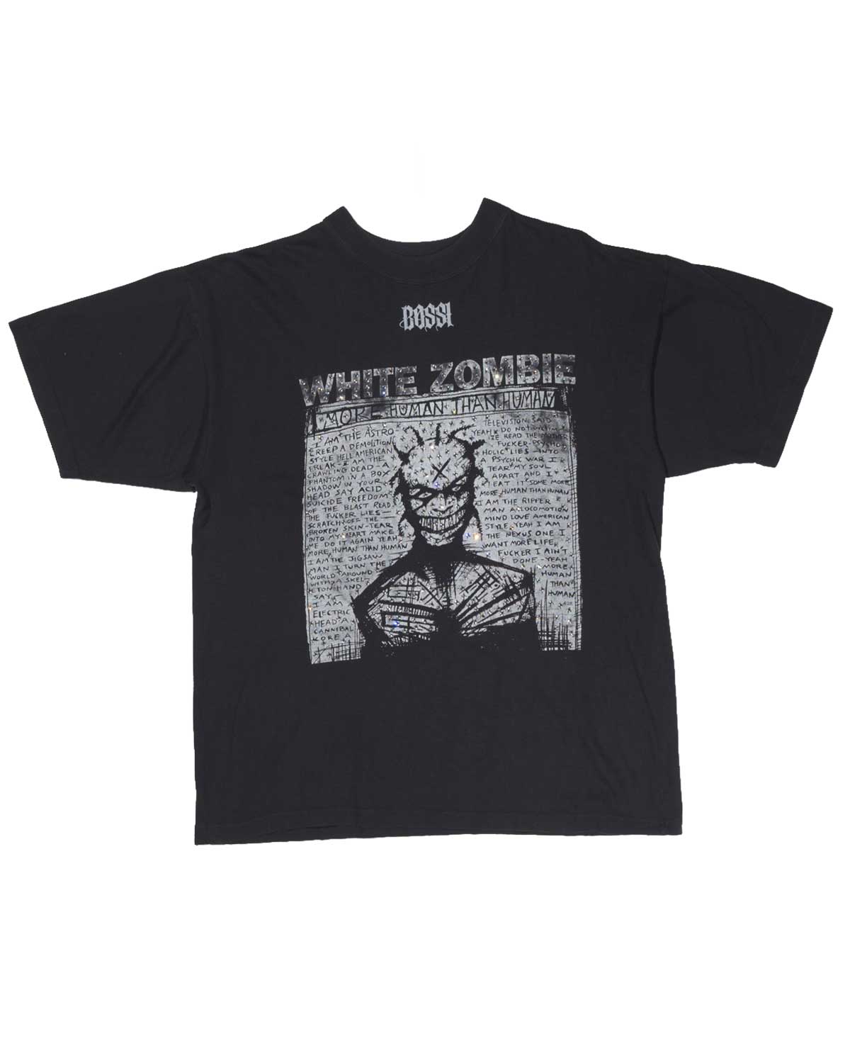 Bossi Vintage Rhinestone Tee Black 