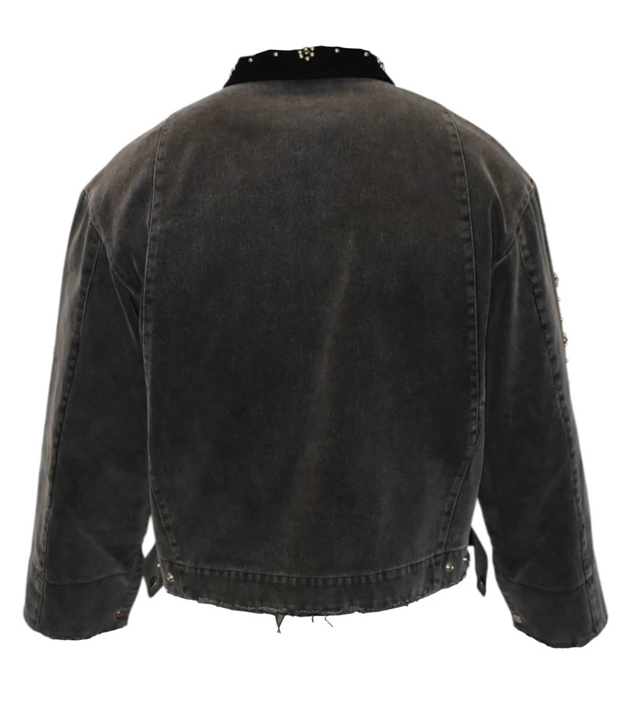 Matiere De Desirs Cropped Studded Work Jacket Black