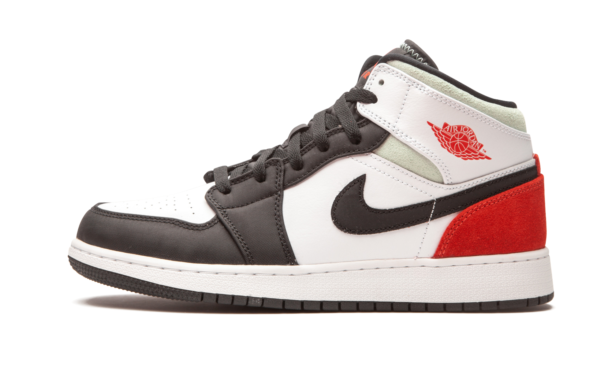 Air Jordan 1 Mid SE GS "Red / Grey / Black Toe" BQ6931 100
