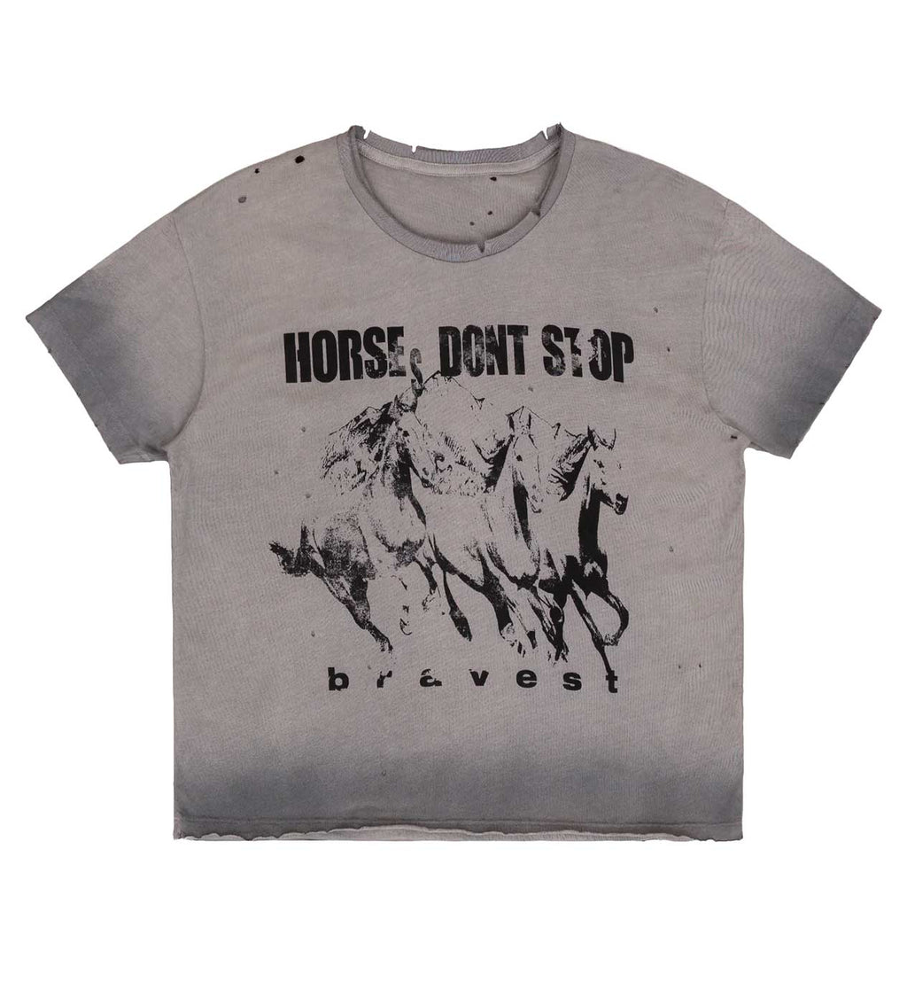 Bravest Studios Horses Vintage Tee Grey
