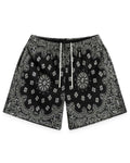 Bravest Studios Screen Printed Paisley Two Tone Shorts Black