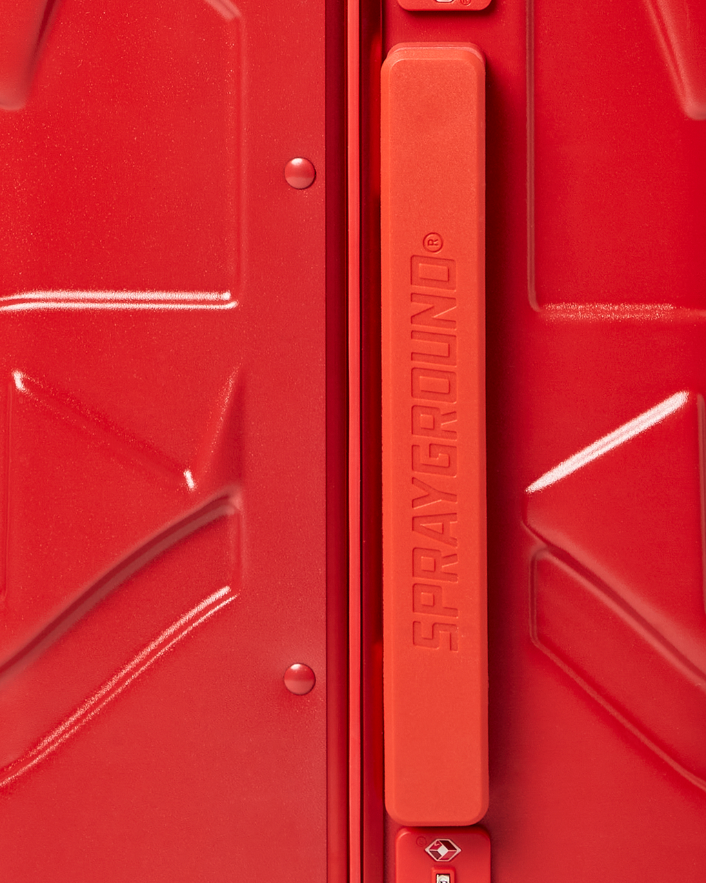 MOLDED SHARKITECTURE RED HARDSHELL CARRY-ON LUGGAGE