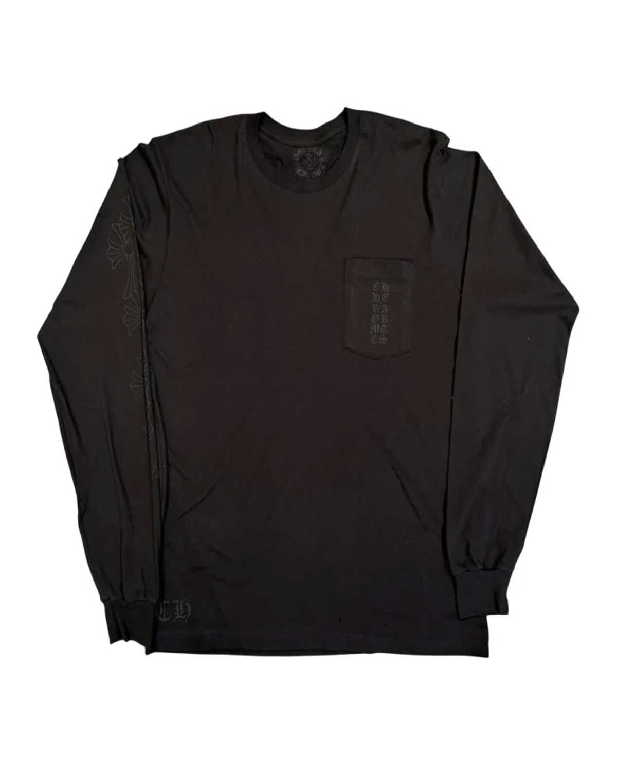 Chrome Hearts Cemetery Vertical Logo L/S Tee Black *Miami Exclusive*