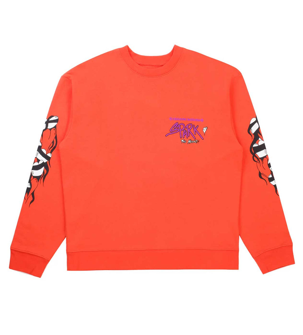 Chrome Hearts Matty Boy Spark the Heart Crewneck Red