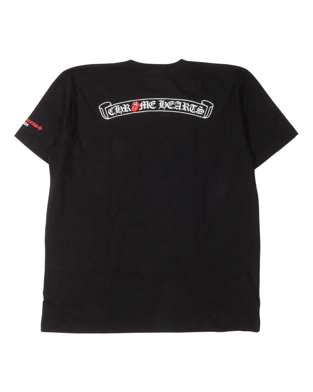 Chrome Hearts Rolling Stones Neck Logo Tee Black