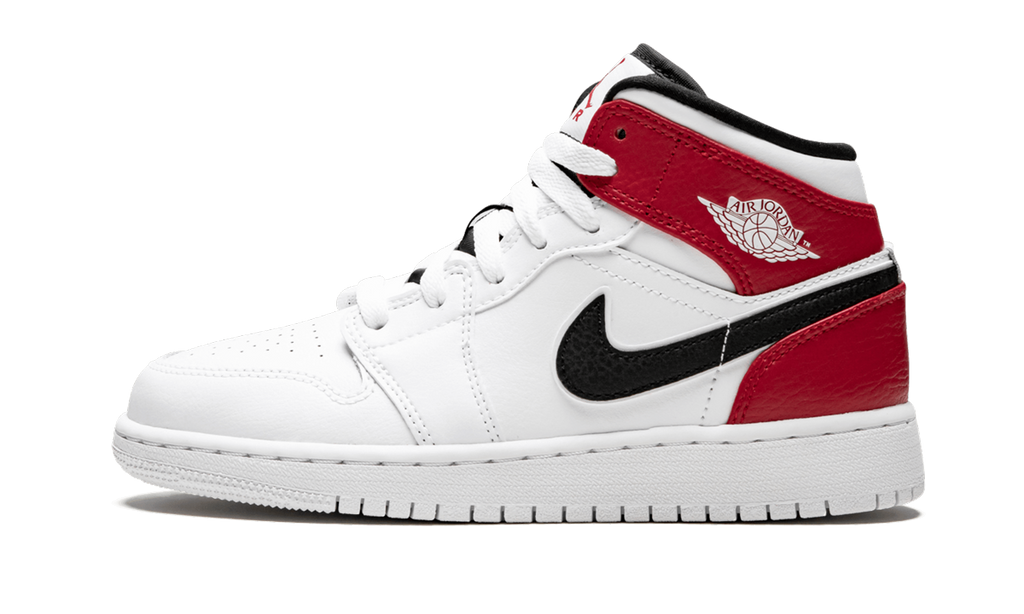 Air Jordan 1 Mid GS "White Black Gym Red" 554725 116