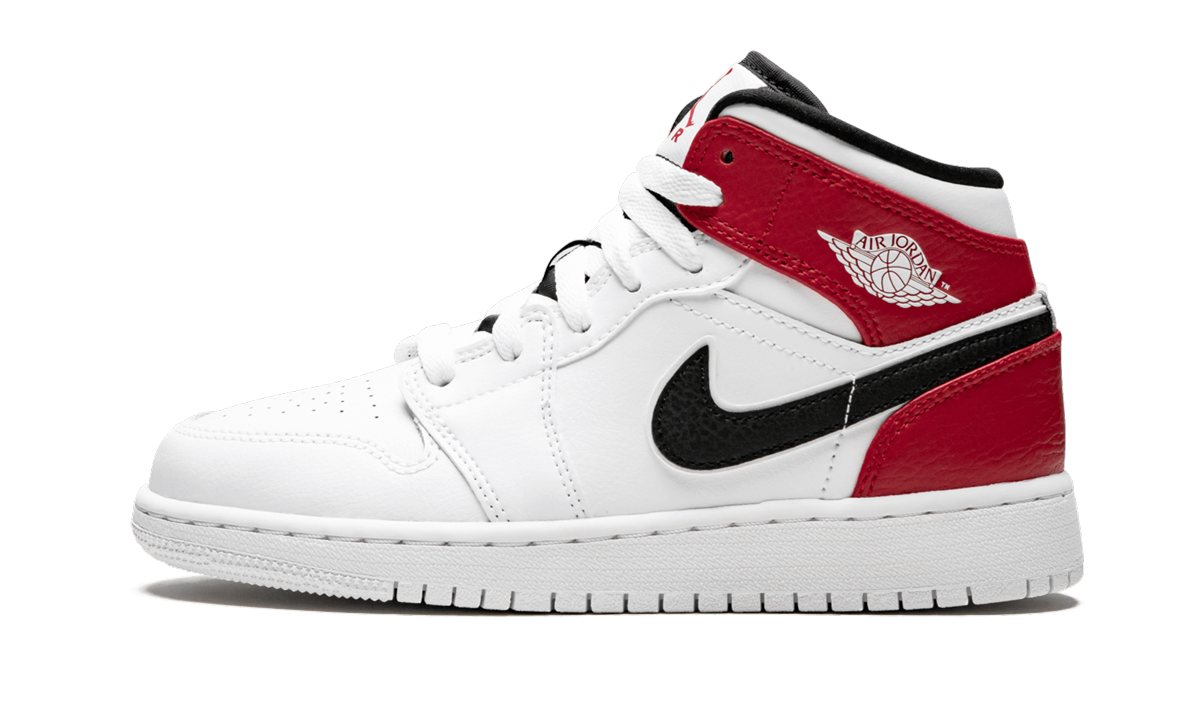 Air Jordan 1 Mid GS "White Black Gym Red" 554725 116