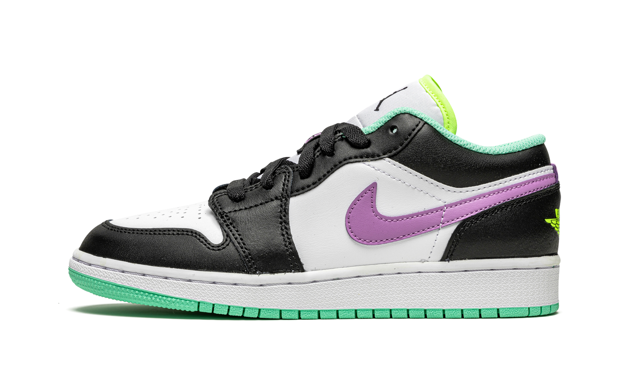 Air Jordan 1 Low GS "Black / Violet Shock / Green Glow" 553560 151