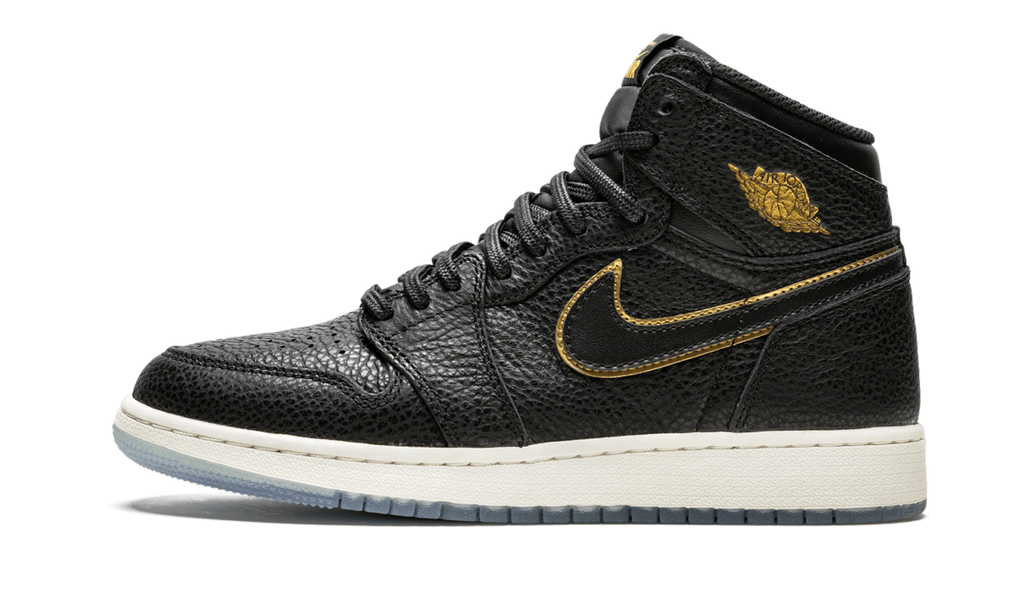 Air Jordan 1 Retro High OG GS "black gld lthr" 575441 031