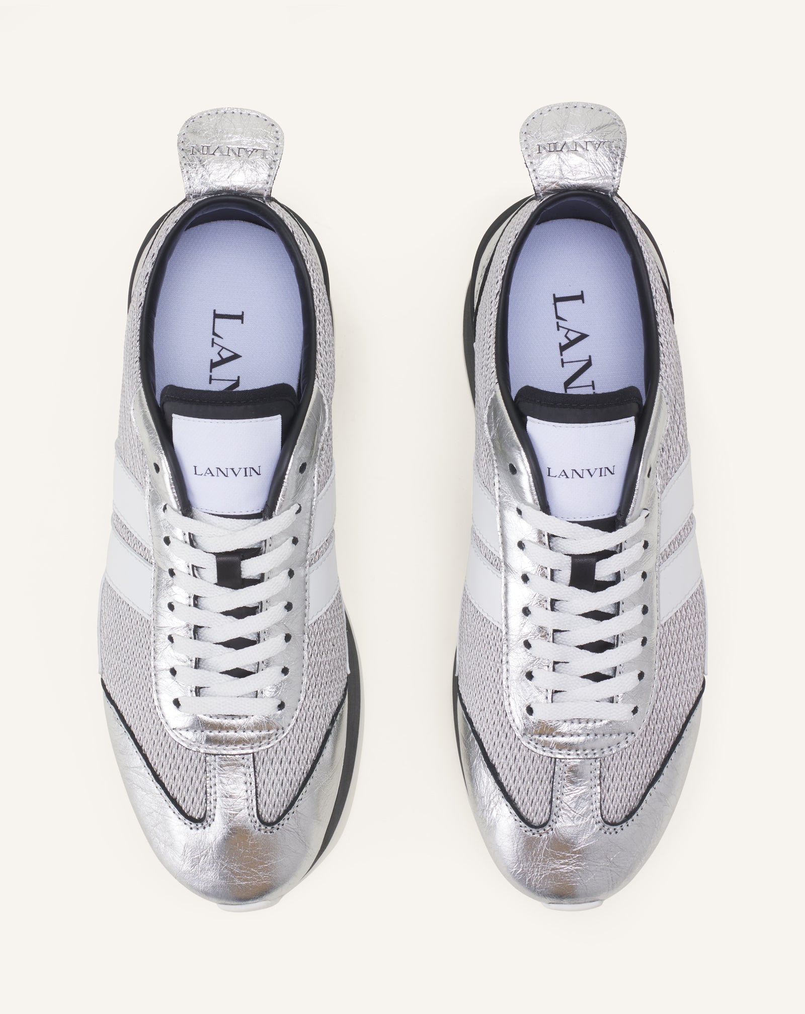 BUMPR SNEAKERS IN CRINKLED METALLIC LEATHER