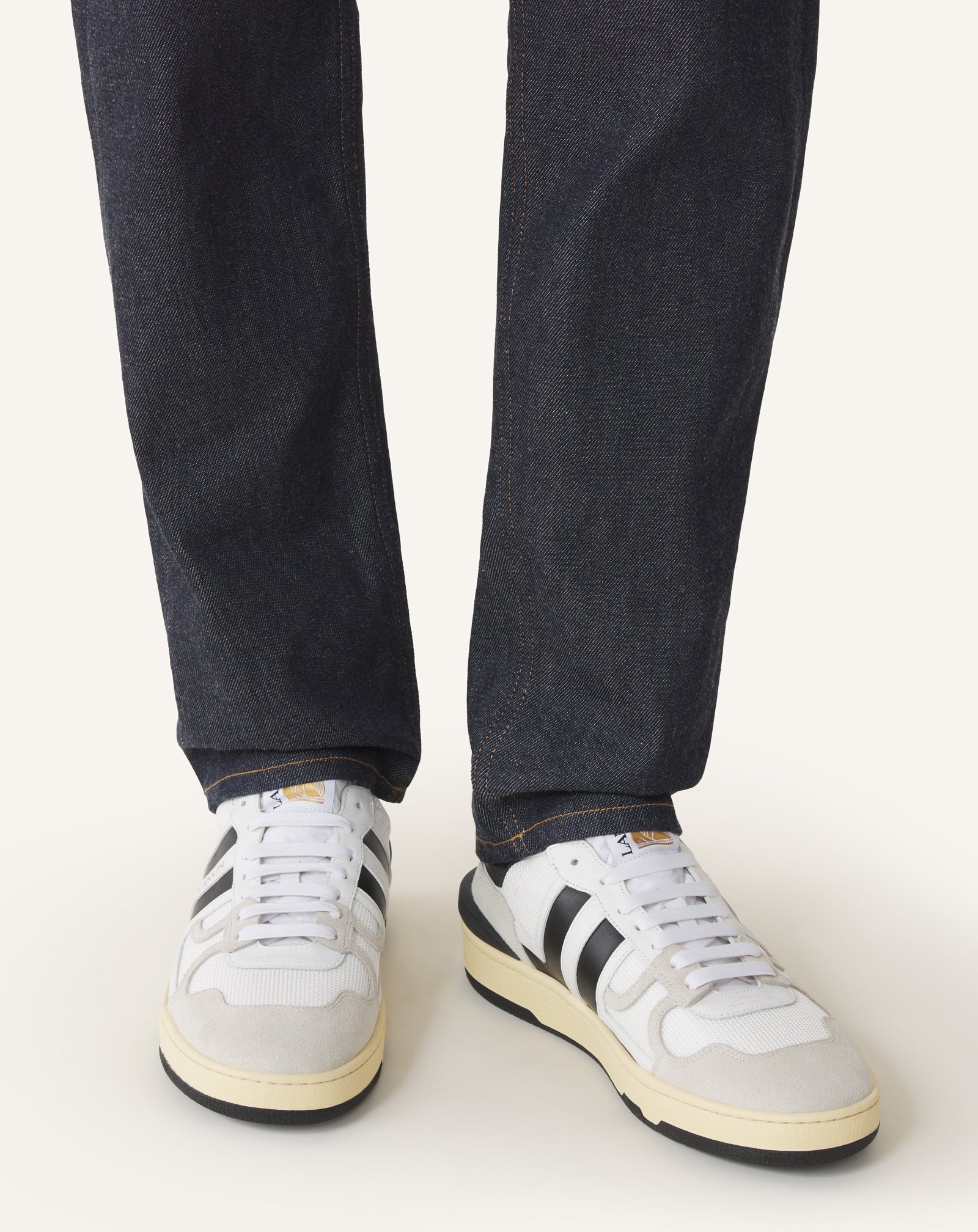 CLAY SNEAKERS IN MESH AND LEATHER
