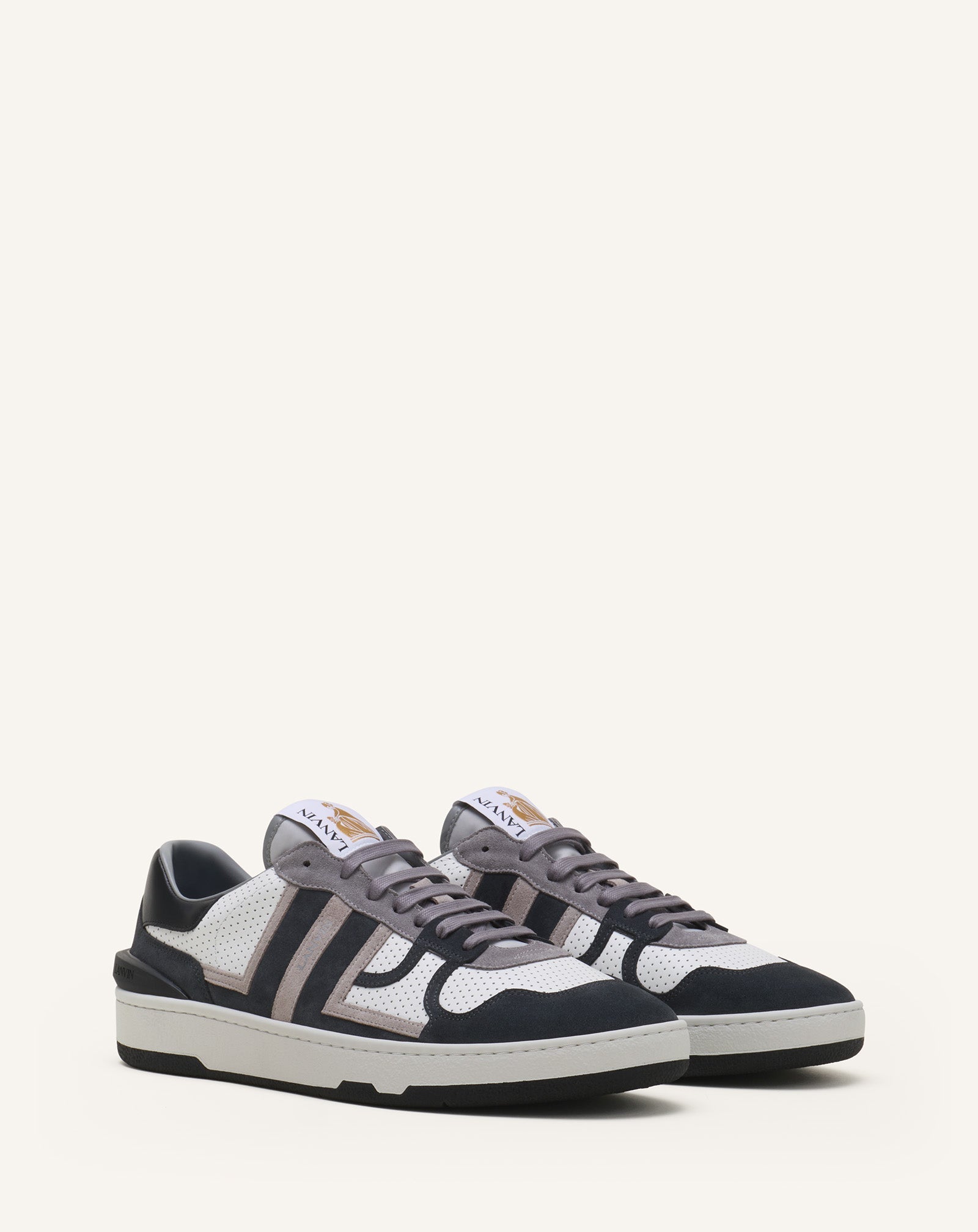 CLAY SNEAKERS IN PERFORATED LEATHER AND SUEDE