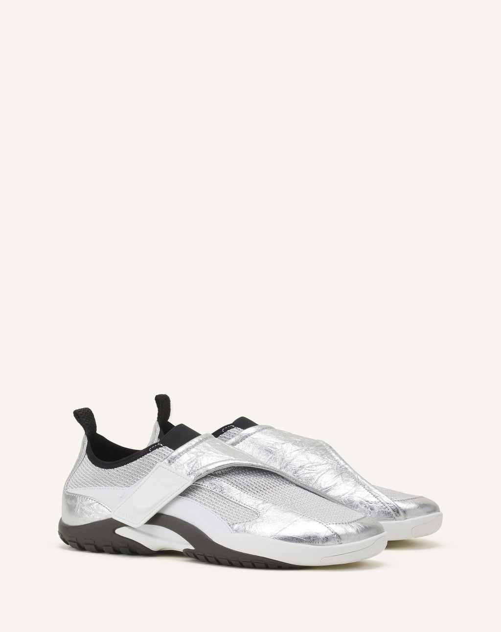 LNV1 SNEAKERS IN CRINKLED METALLIC LEATHER