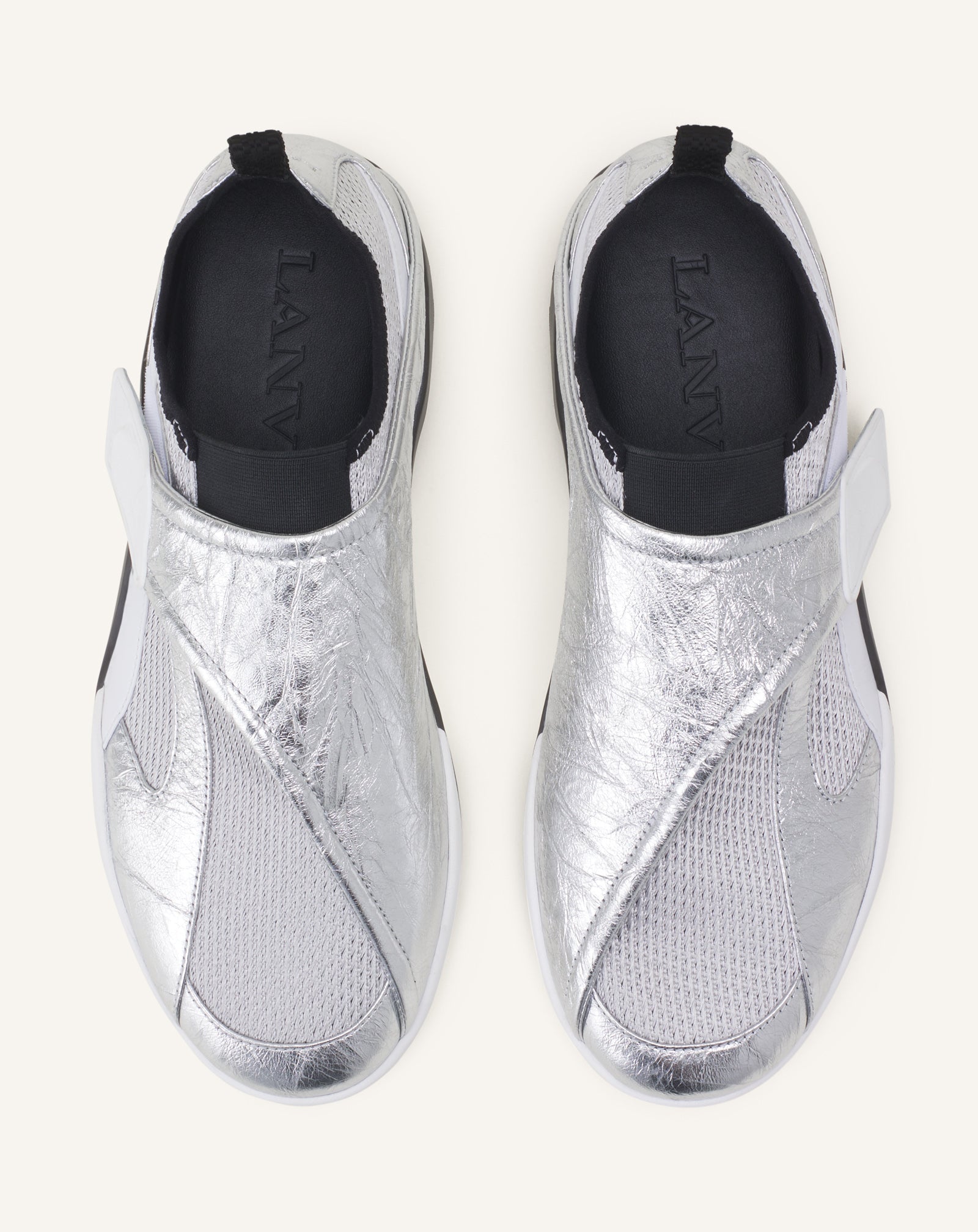 LNV1 SNEAKERS IN CRINKLED METALLIC LEATHER