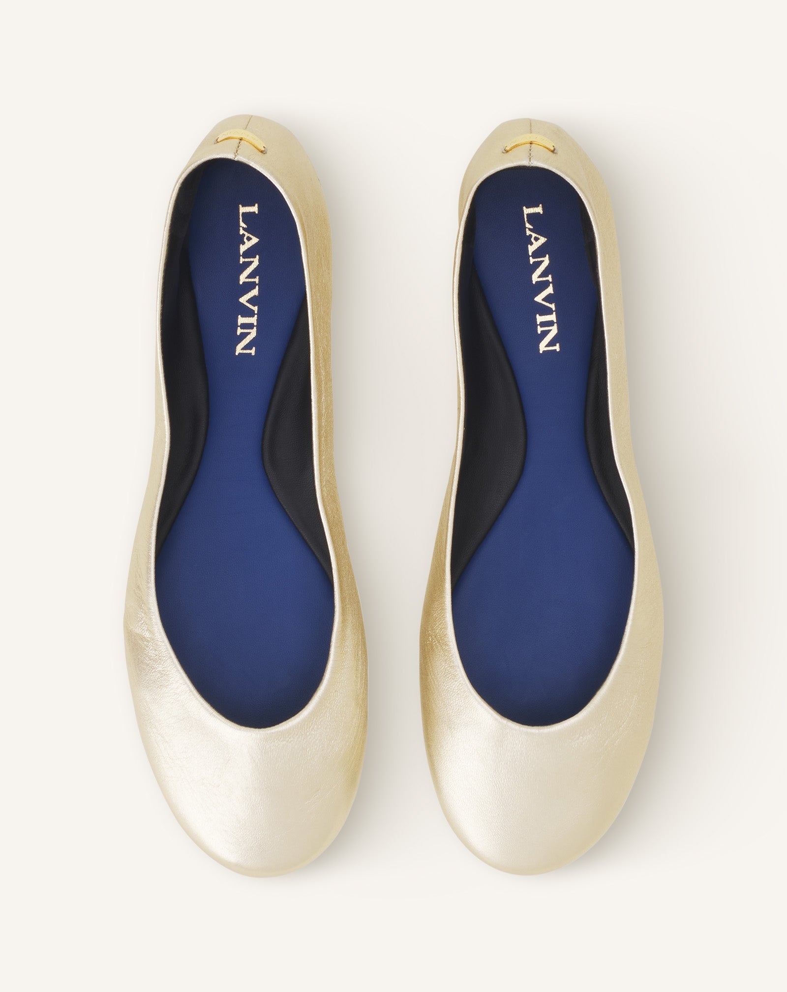 THE BALLERINA FLAT IN METALLIC LEATHER