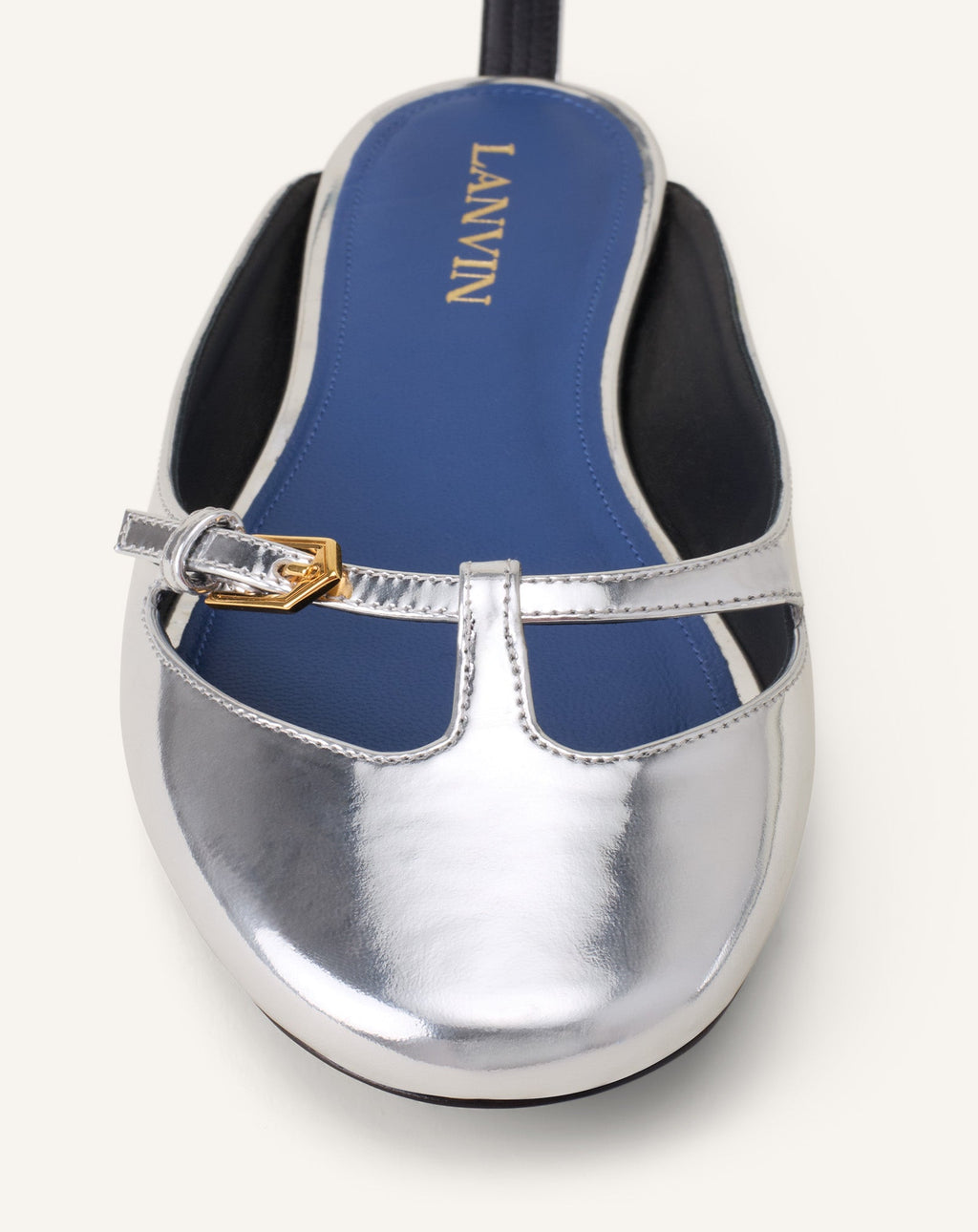 MARY-JANE BALLERINA IN METALLIC LEATHER