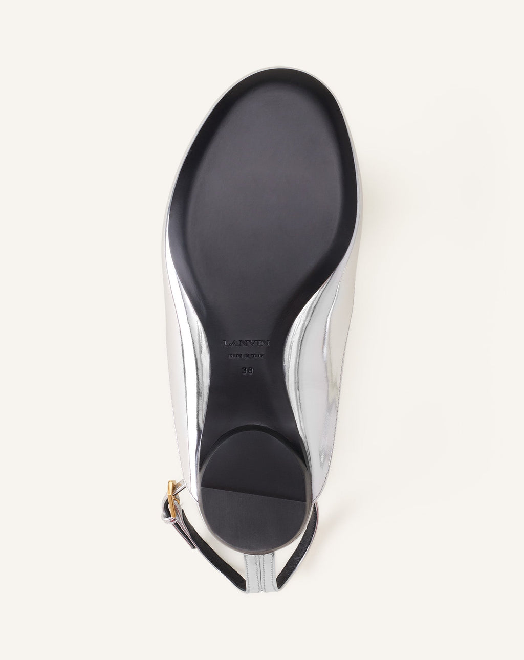MARY-JANE BALLERINA IN METALLIC LEATHER
