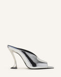 MIDNIGHT STEP MULE IN METALLIC LEATHER