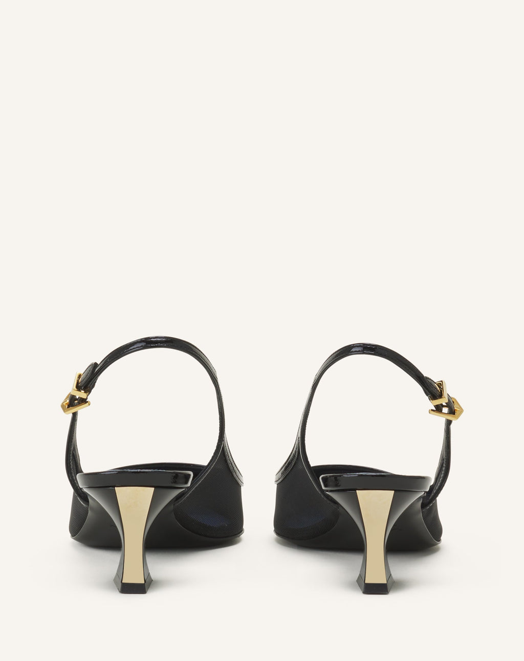 NOCTURNE SLINGBACK IN MESH AND PATENT LEATHER