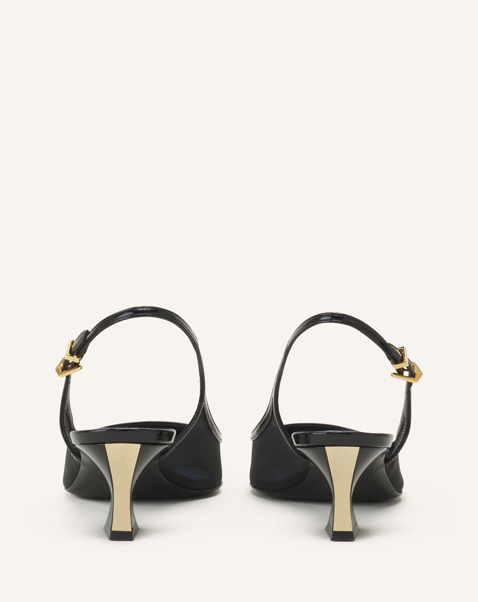 NOCTURNE SLINGBACK IN MESH AND PATENT LEATHER