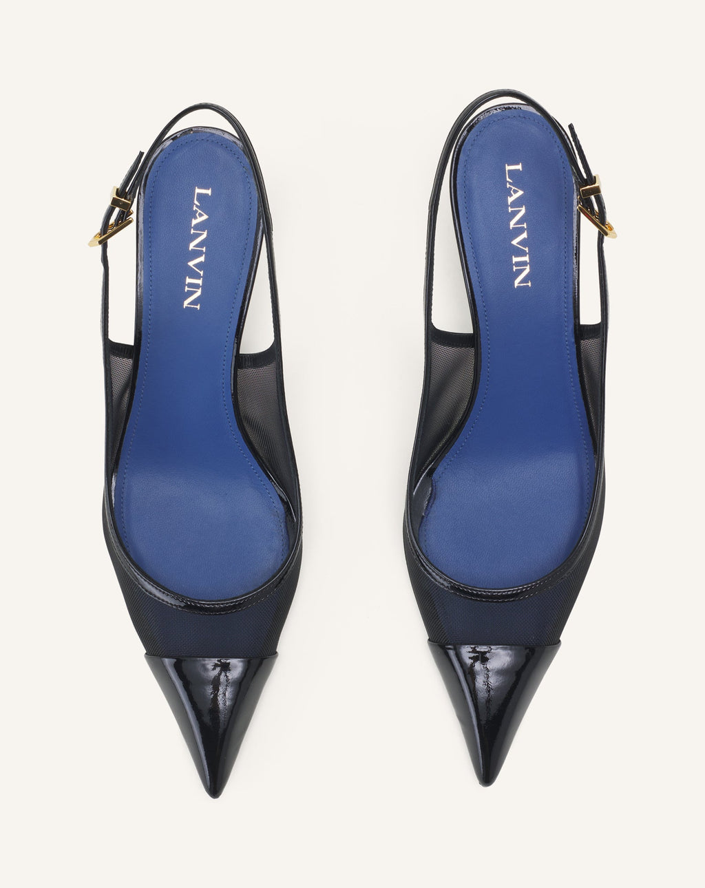 NOCTURNE SLINGBACK IN MESH AND PATENT LEATHER