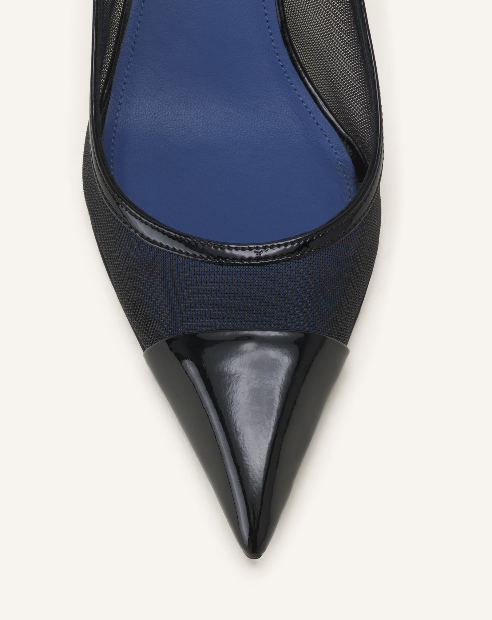 NOCTURNE SLINGBACK IN MESH AND PATENT LEATHER