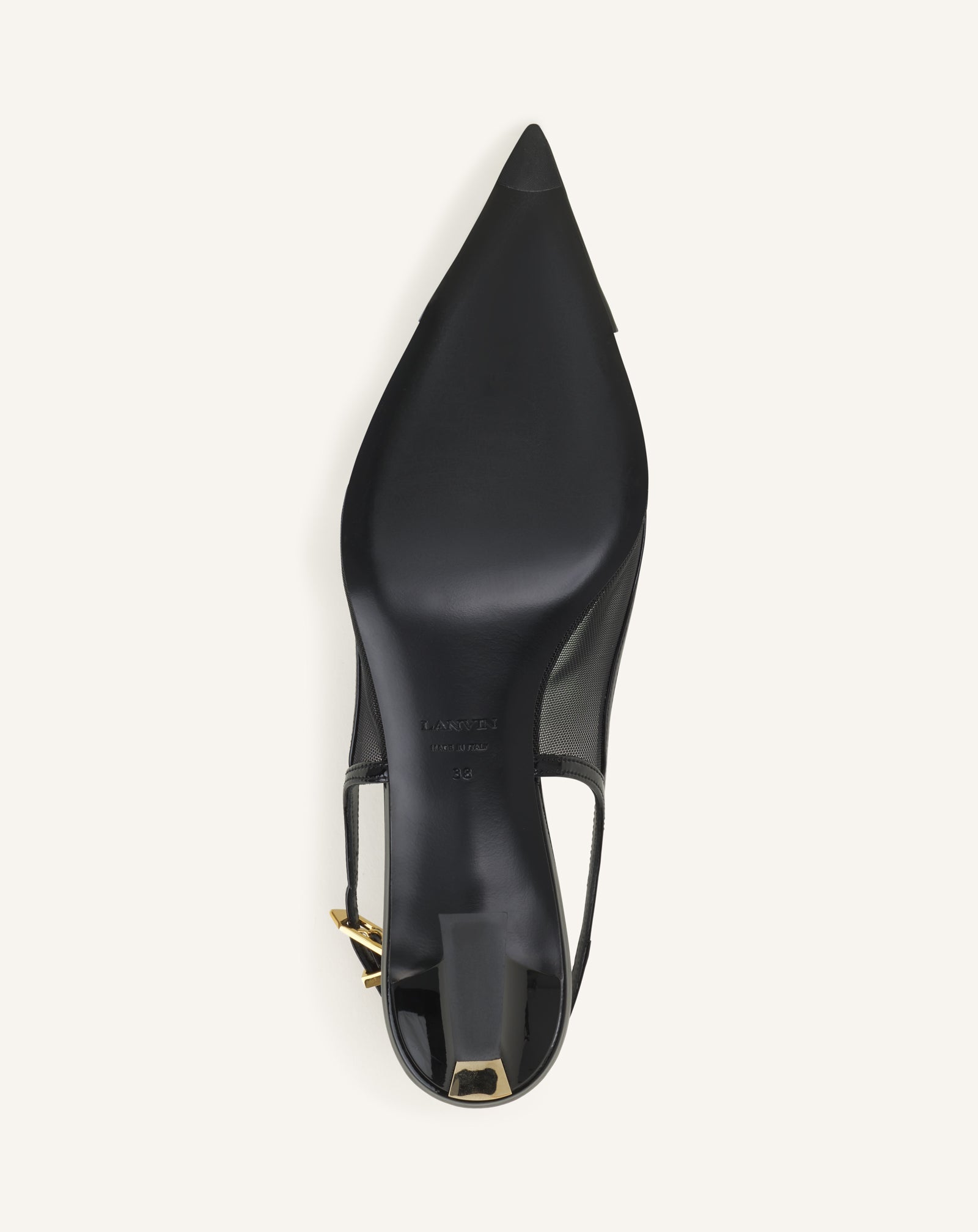 NOCTURNE SLINGBACK IN MESH AND PATENT LEATHER