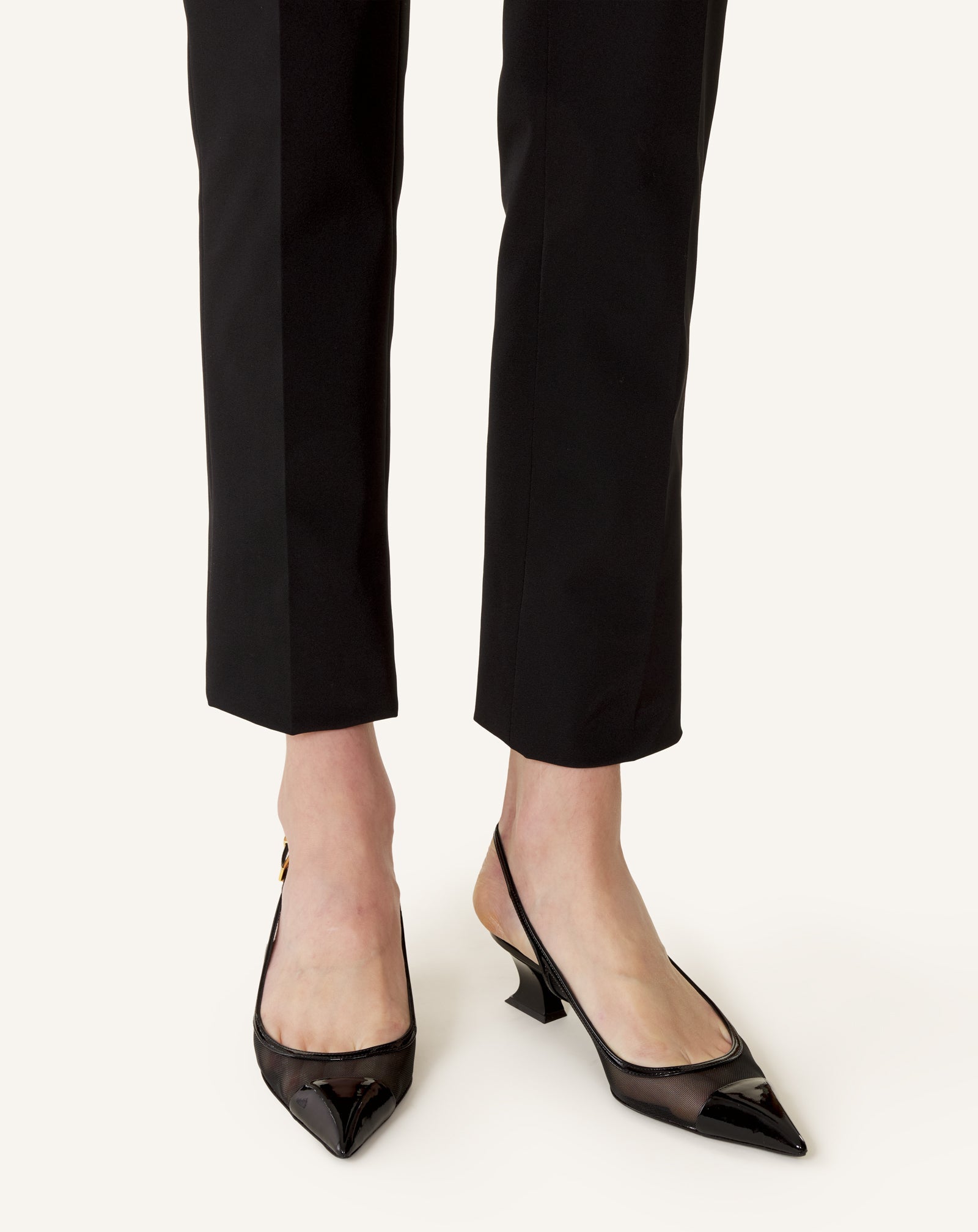 NOCTURNE SLINGBACK IN MESH AND PATENT LEATHER