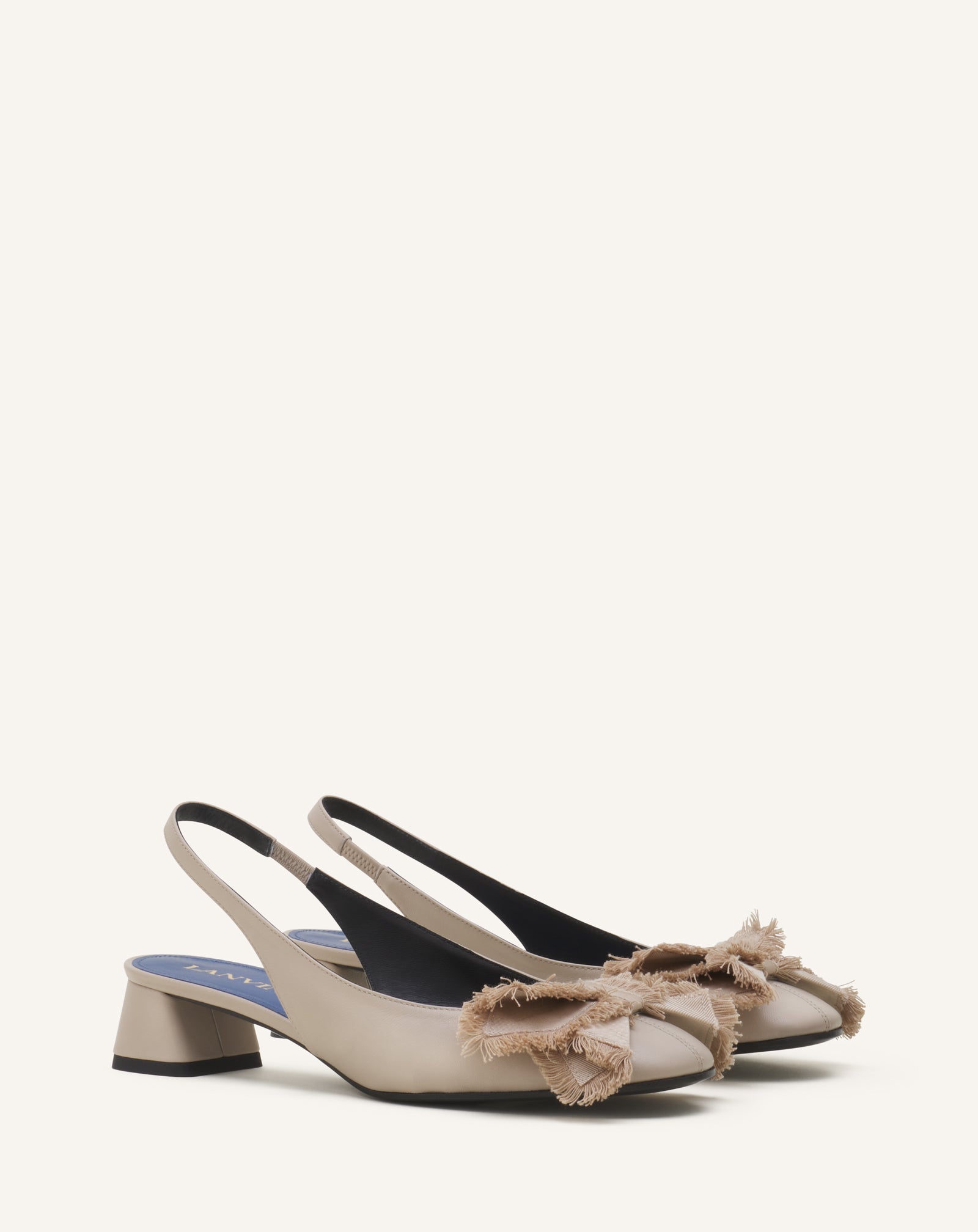 HEELED SLINGBACK BALLERINA IN LEATHER