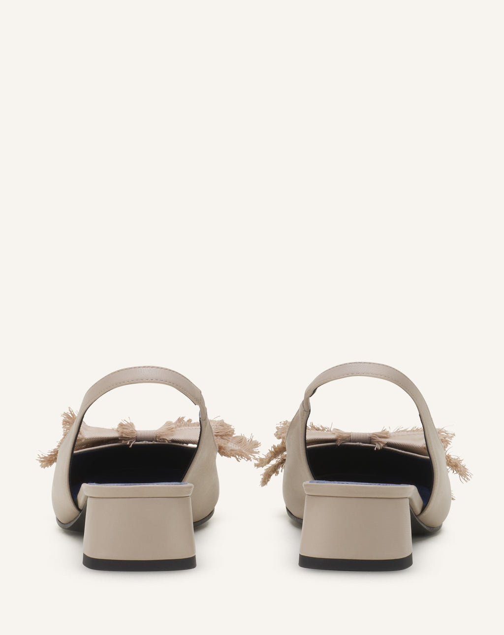 HEELED SLINGBACK BALLERINA IN LEATHER