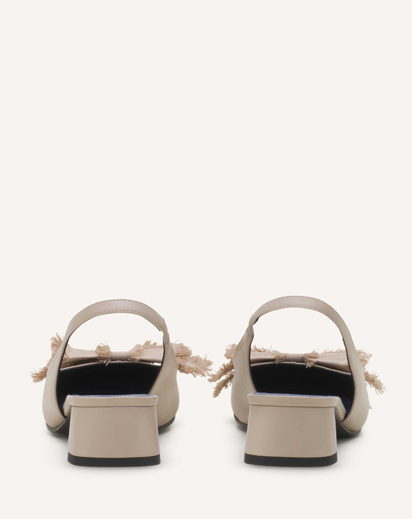 HEELED SLINGBACK BALLERINA IN LEATHER