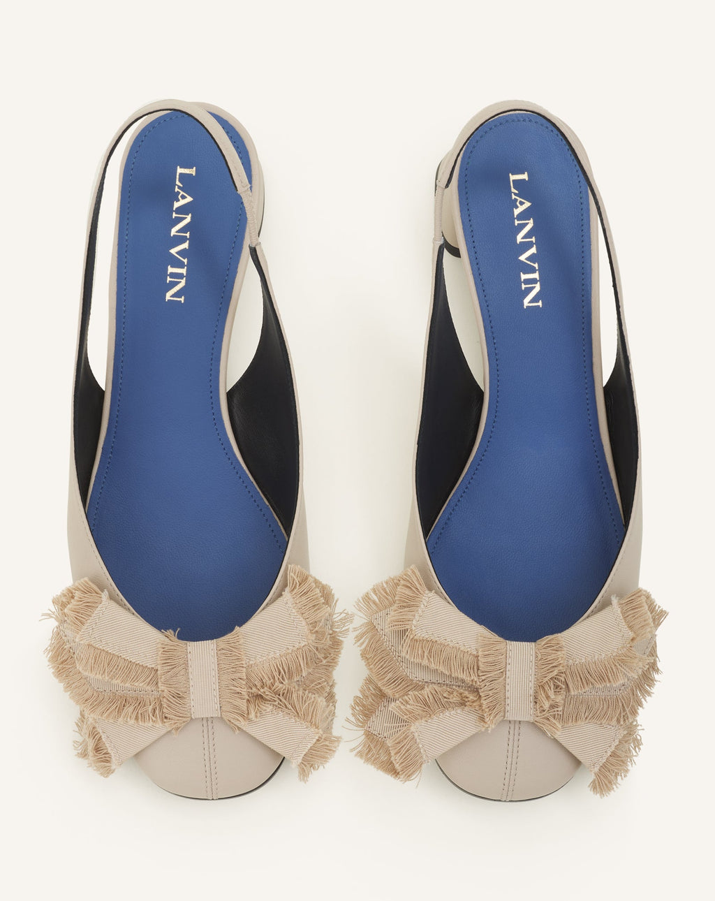HEELED SLINGBACK BALLERINA IN LEATHER