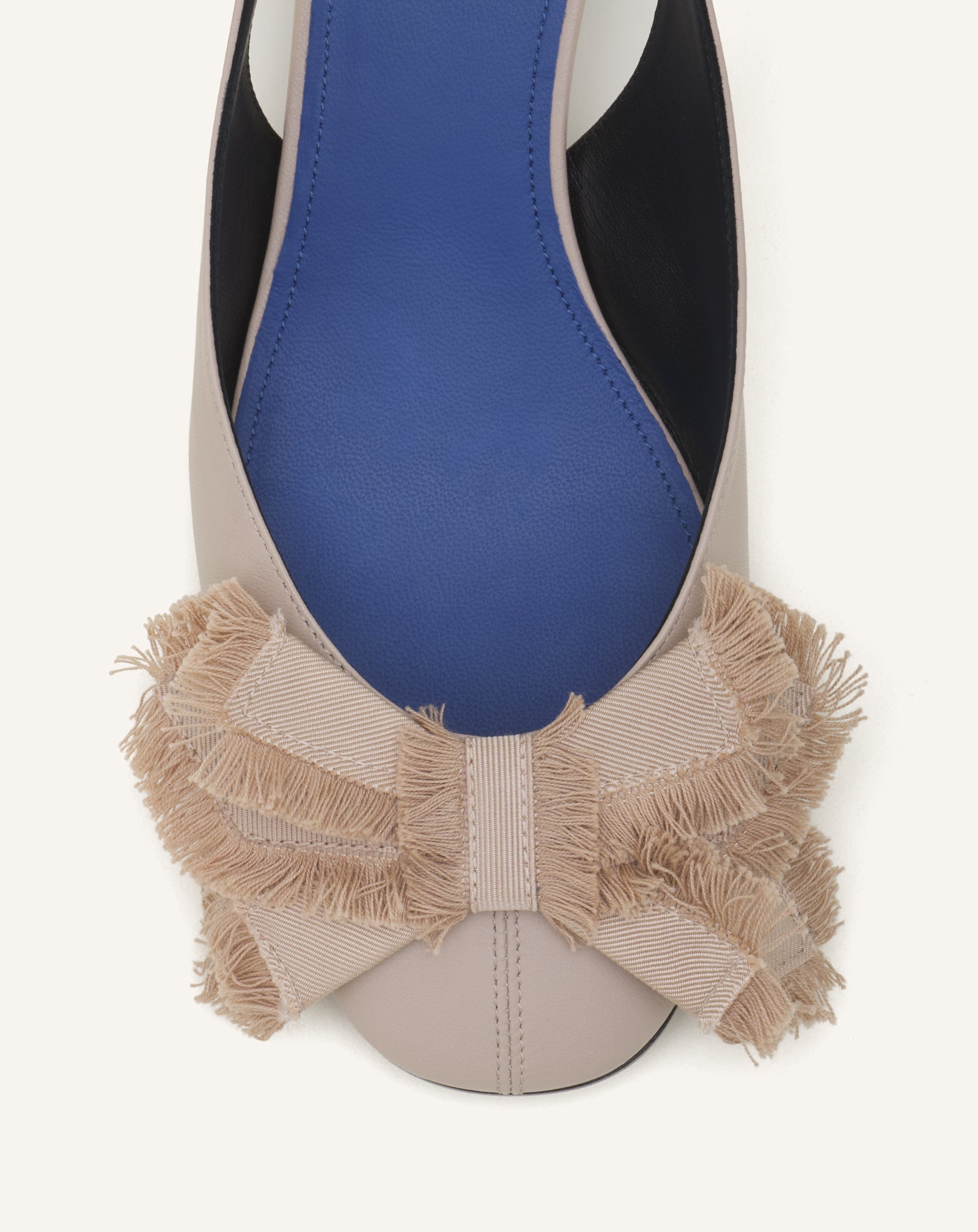 HEELED SLINGBACK BALLERINA IN LEATHER