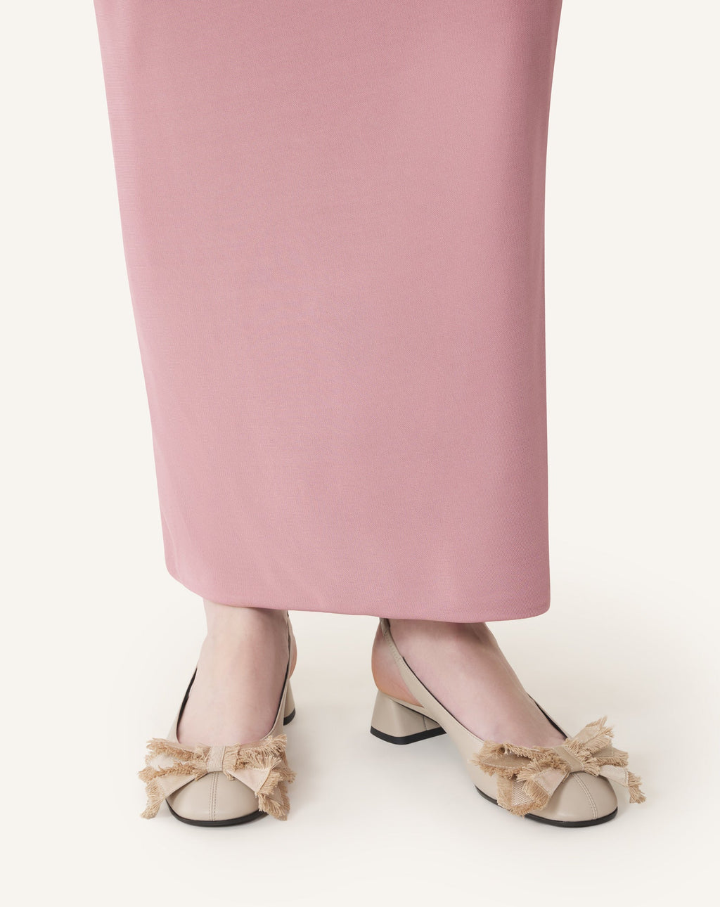 HEELED SLINGBACK BALLERINA IN LEATHER