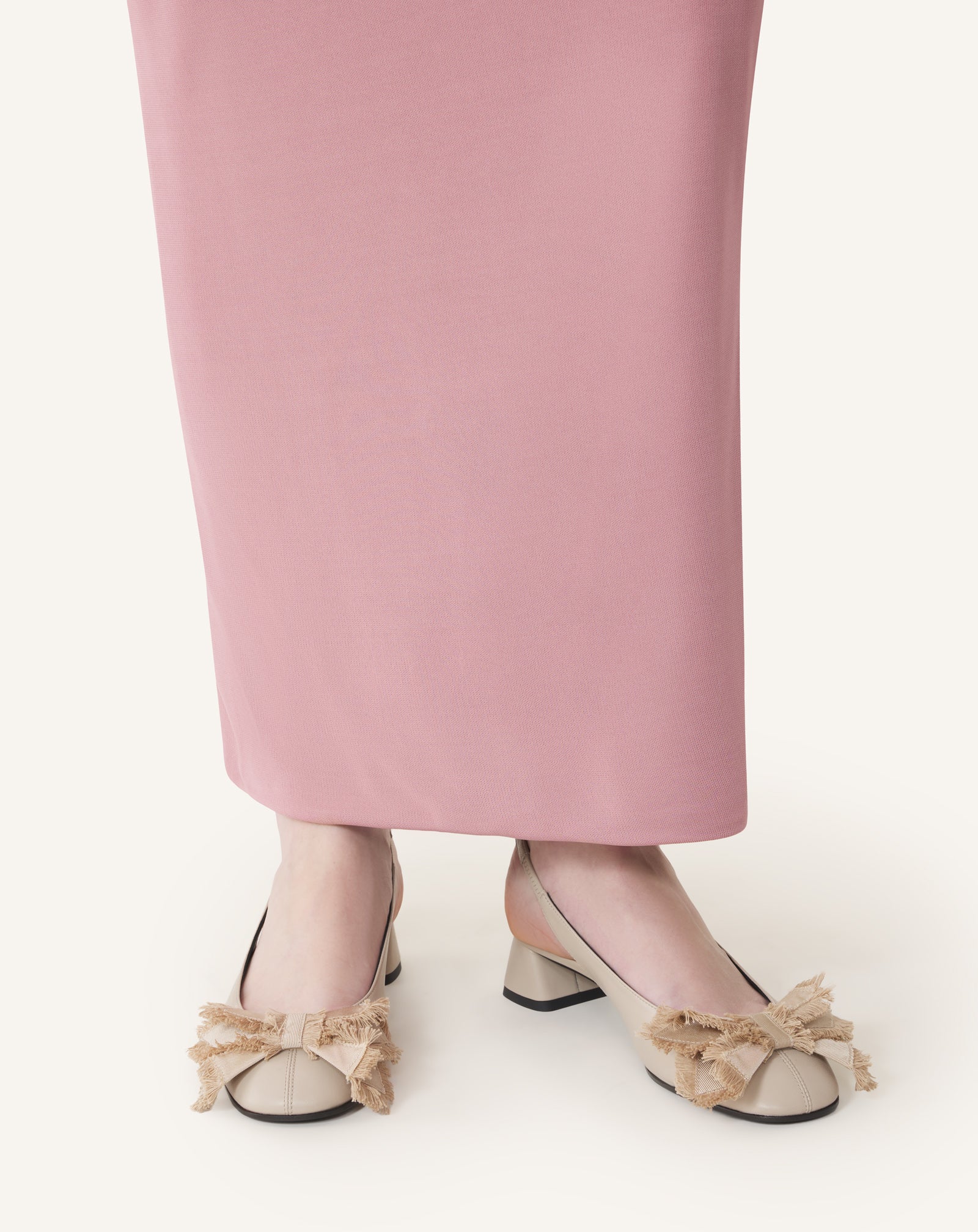 HEELED SLINGBACK BALLERINA IN LEATHER