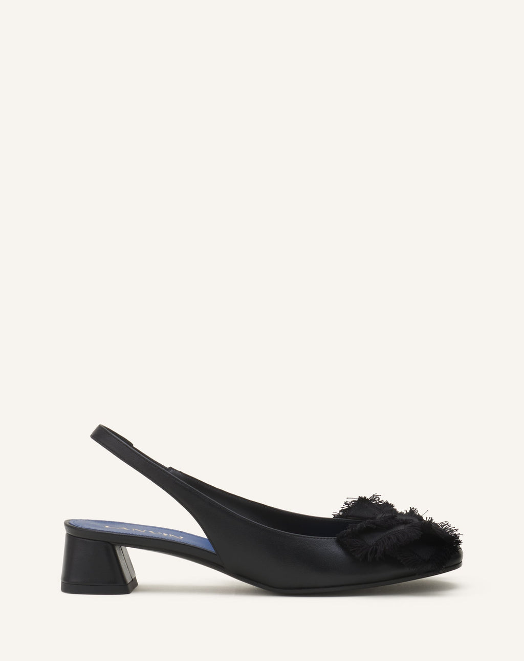 HEELED SLINGBACK BALLERINA IN LEATHER