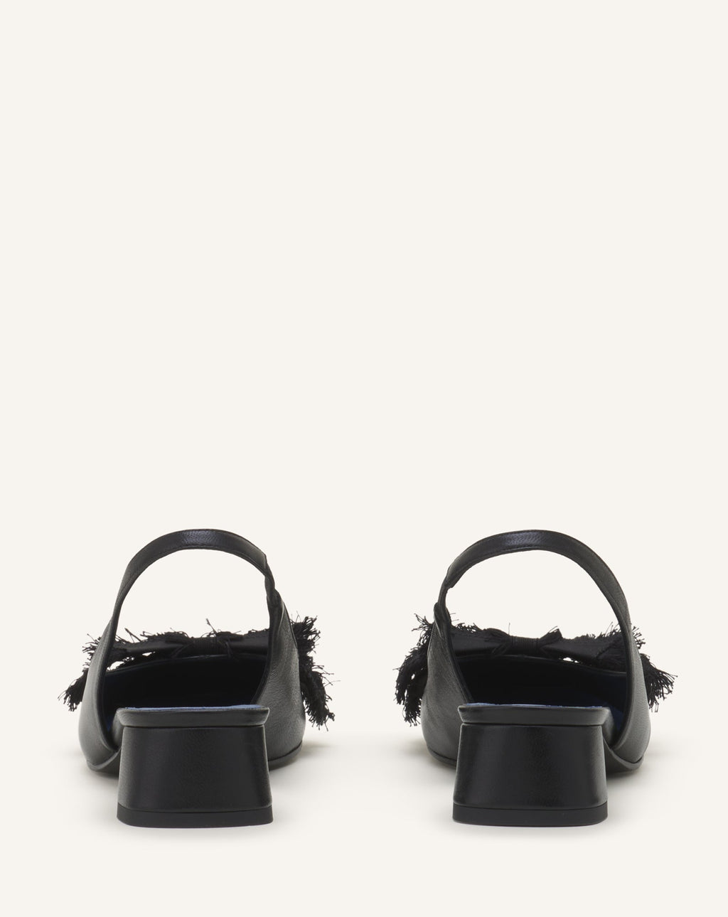 HEELED SLINGBACK BALLERINA IN LEATHER
