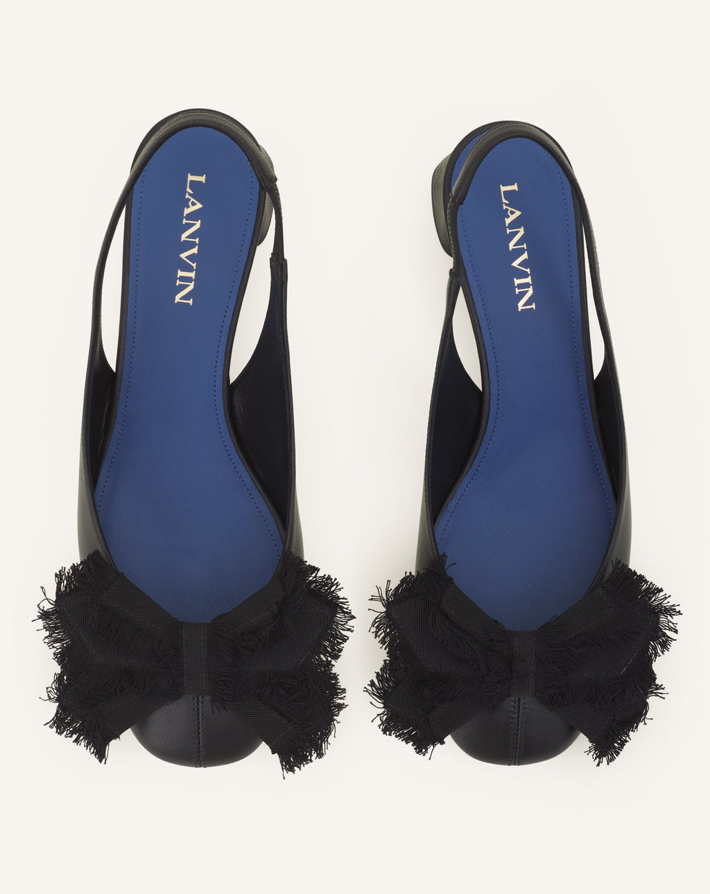 HEELED SLINGBACK BALLERINA IN LEATHER