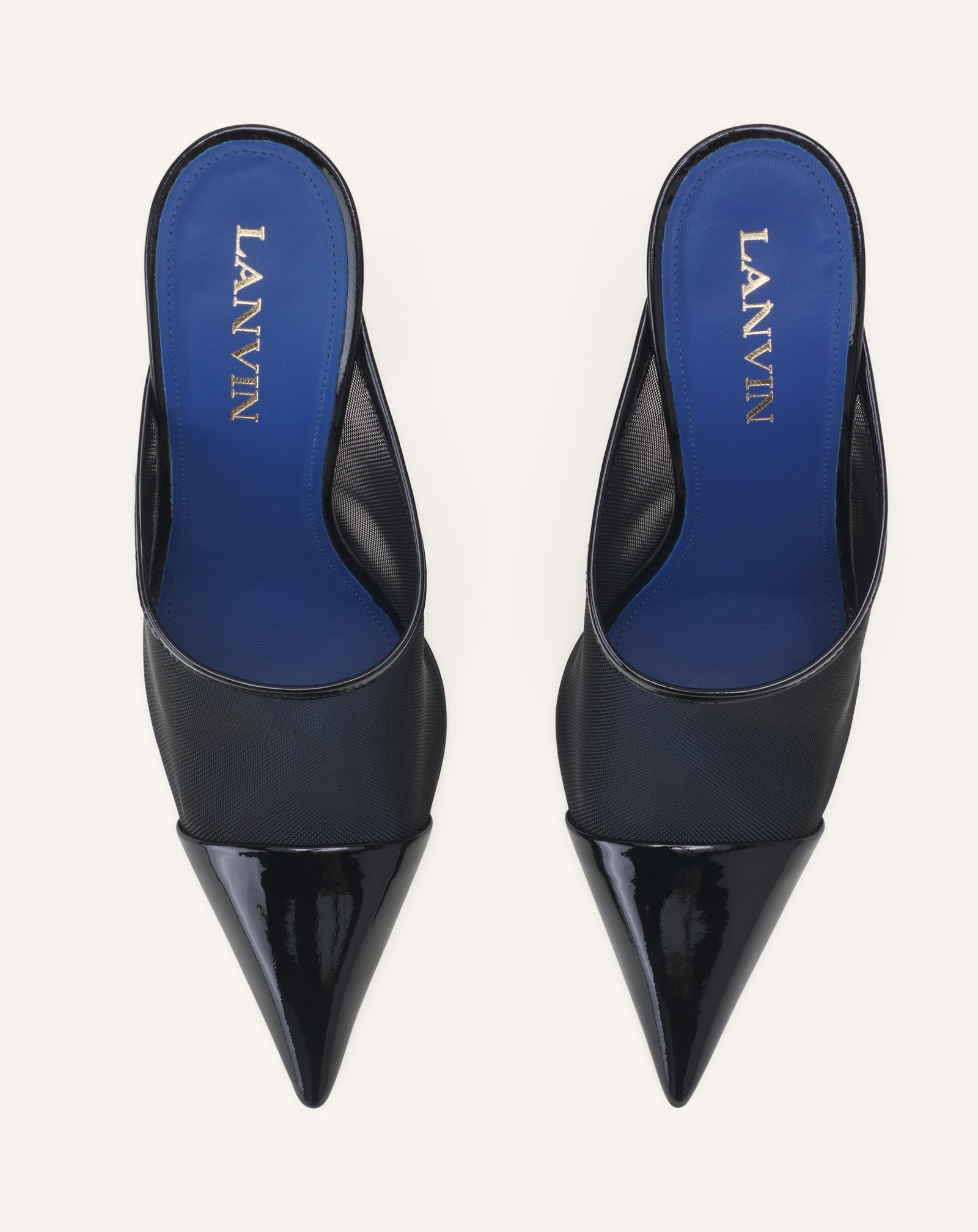 NOCTURNE MULE IN MESH AND PATENT LEATHER