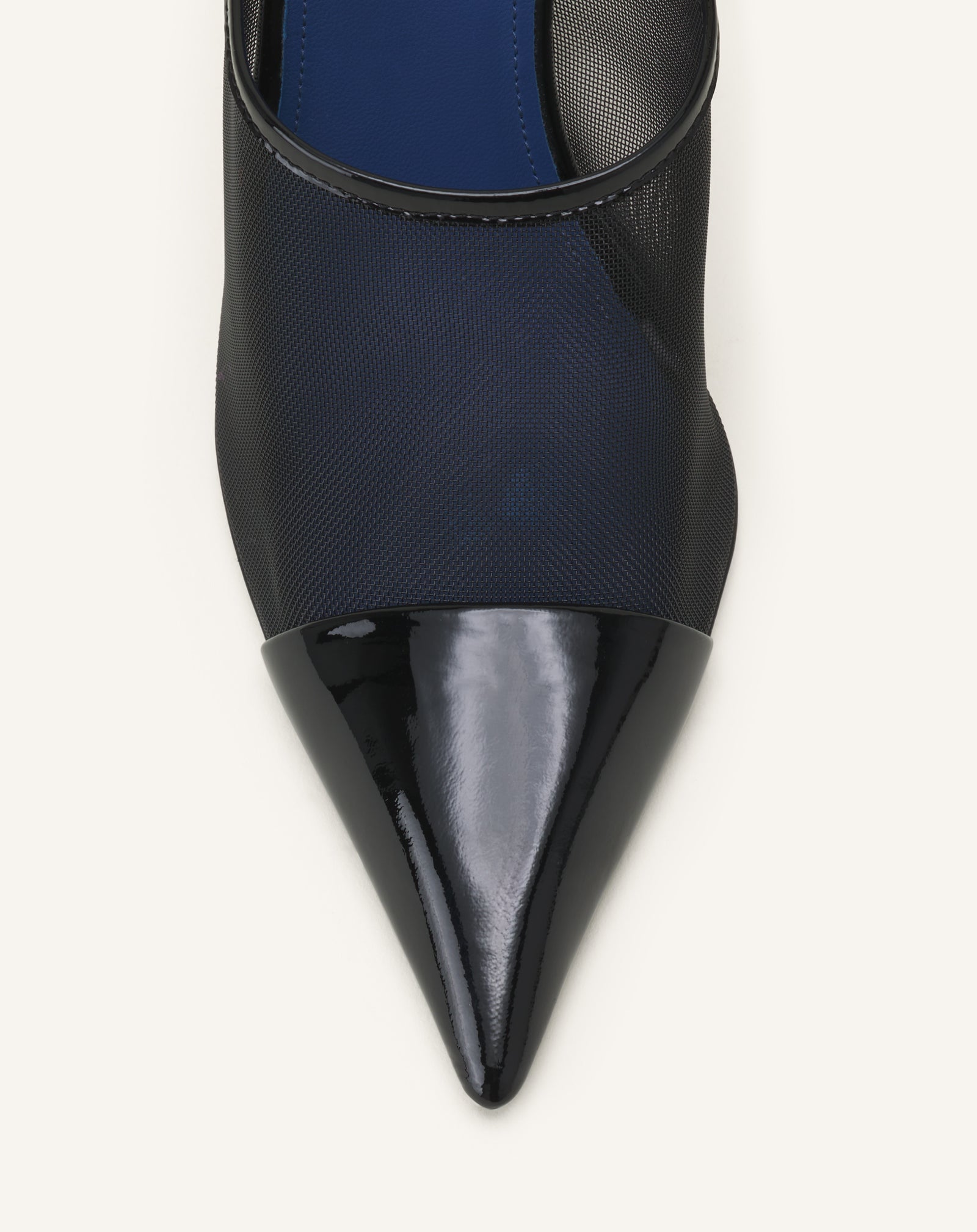 NOCTURNE MULE IN MESH AND PATENT LEATHER