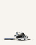 CADEAU FLAT MULE IN METALLIC LEATHER