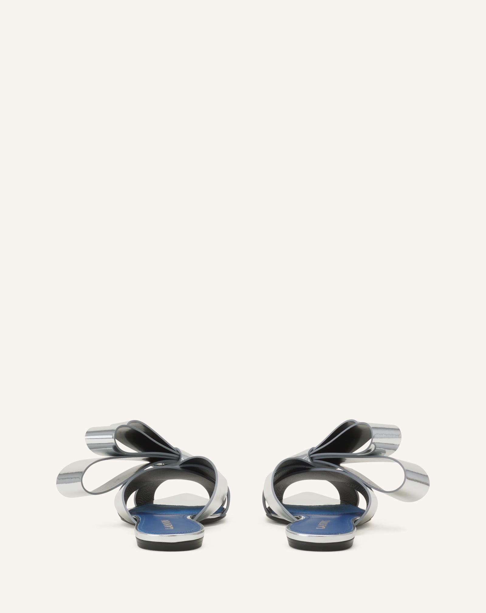 CADEAU FLAT MULE IN METALLIC LEATHER