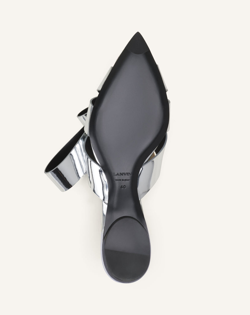 CADEAU FLAT MULE IN METALLIC LEATHER
